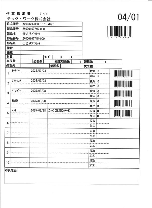 作業指示